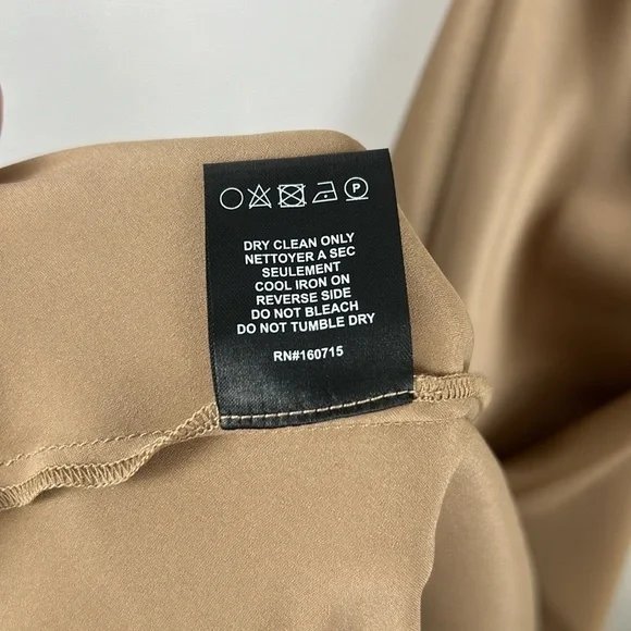 SER.O.YA by Retrofete Silk Emma Dress in Tan Gold Size Large Vacation summer - Picture 12 of 12